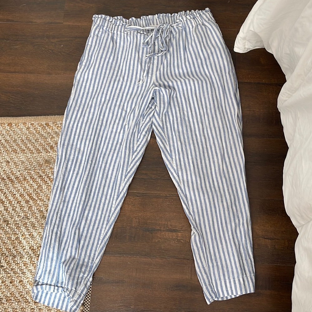 Blue and White striped pants